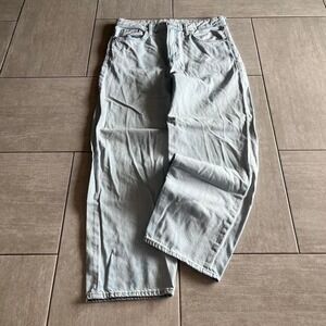HM Loose Ample Light Wash Baggy Wide Leg Denim Jeans 31 32